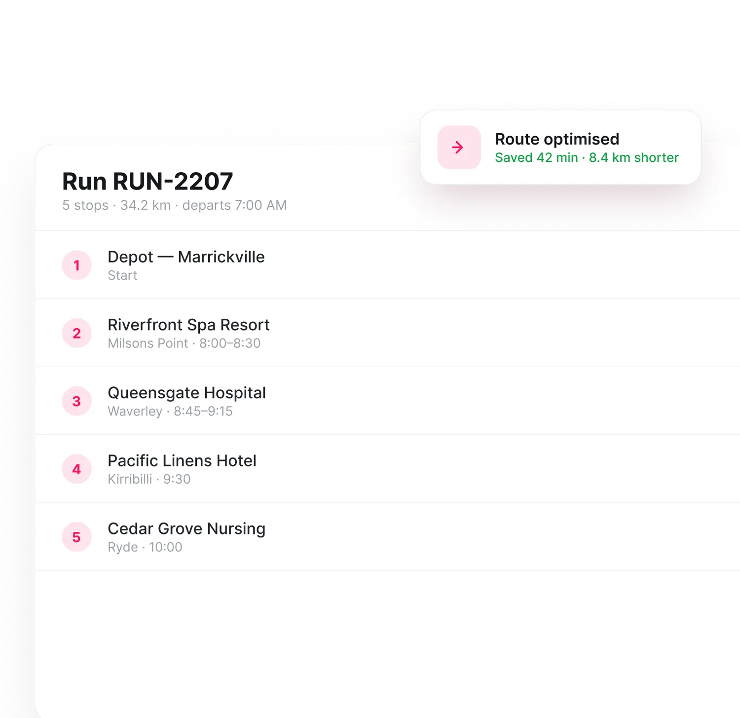 atlas — Optimised run on the live map