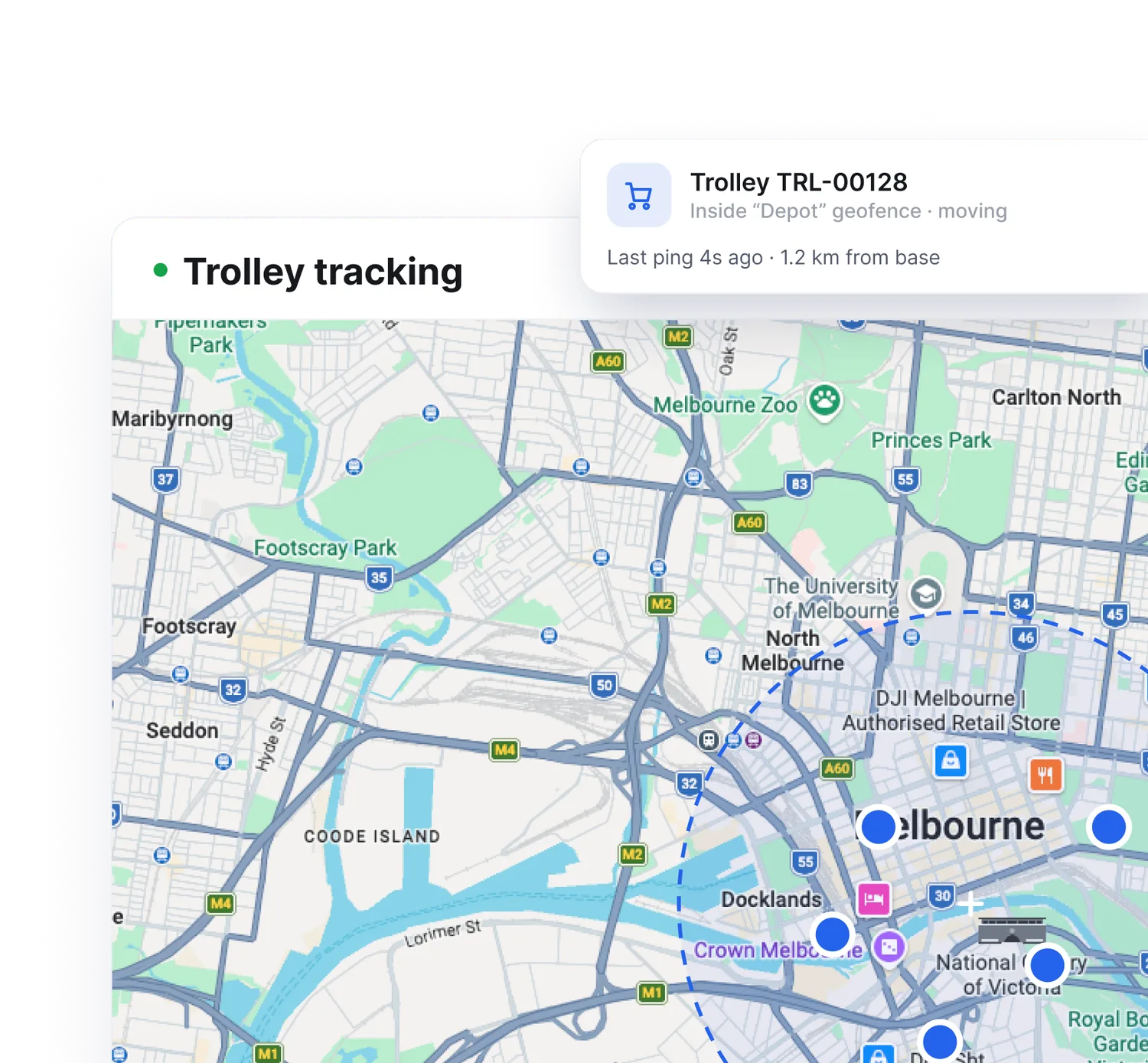 haul — Trolley map with location history
